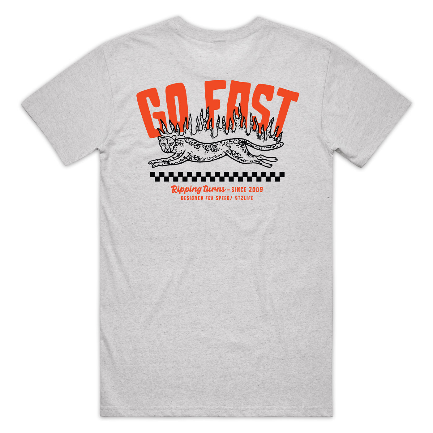 GO FAST | WHITE HEATHER TEE